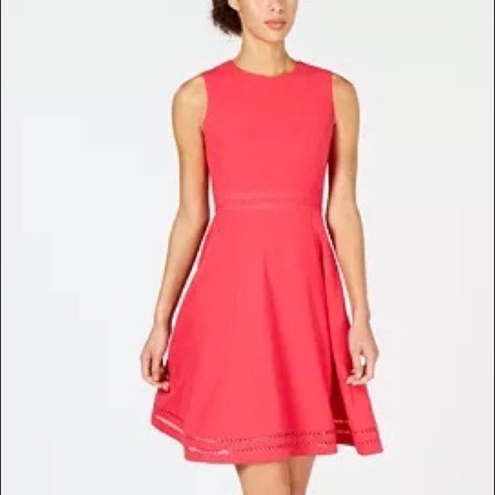 Calvin Klein Illusion Slim Fit Dress in Lipstick